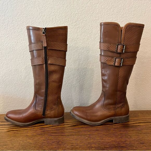 Roan “Date” Dark Tan/Light Brown Leather Riding Boots Size 6.5 - Picture 4 of 15